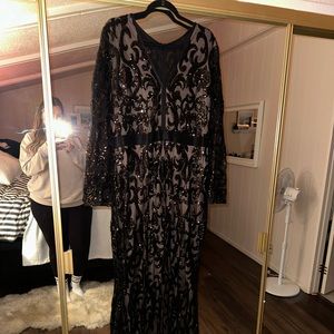 ASOS Curve Black Sequin Maxi Dress